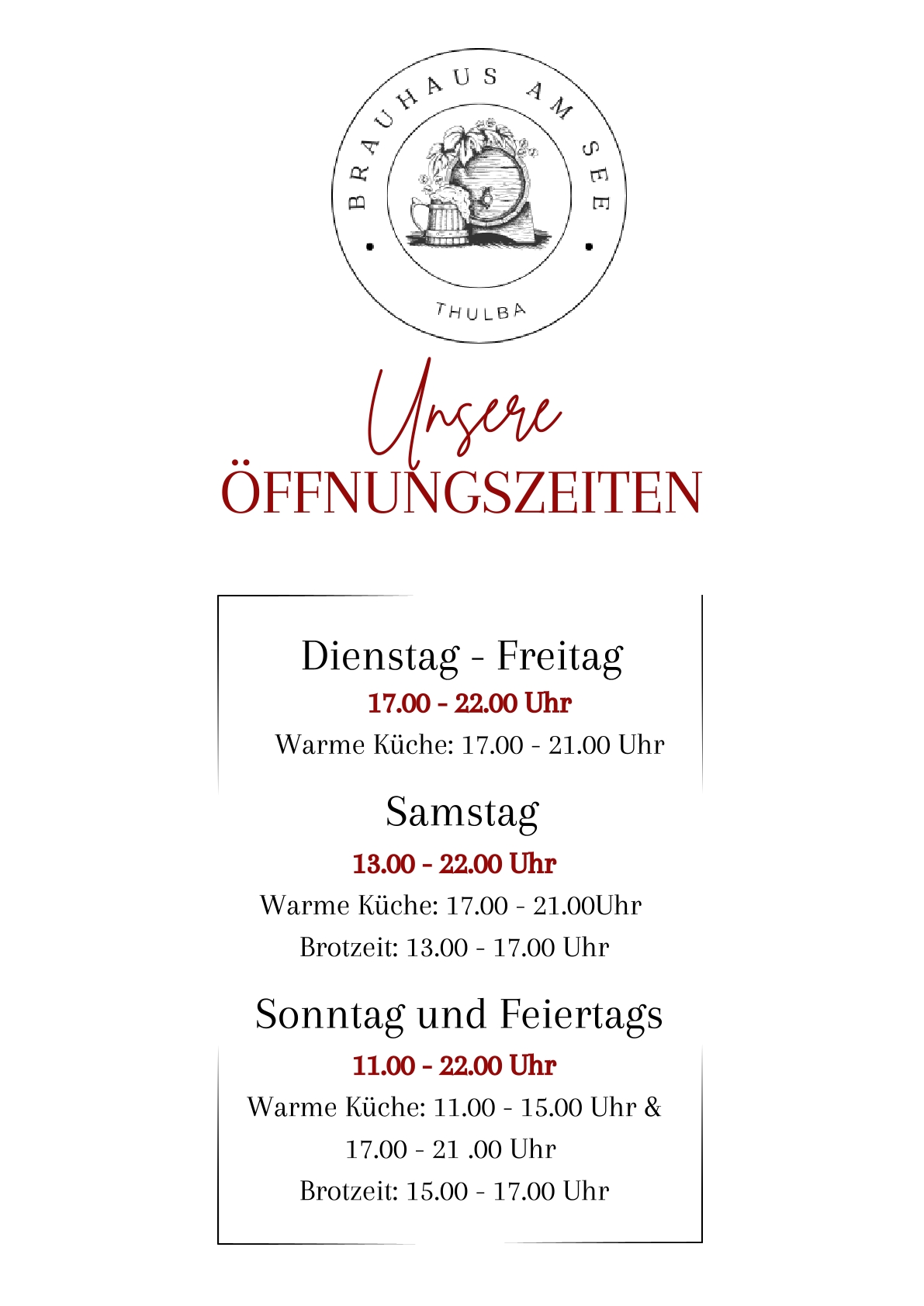 Öffnungszeiten